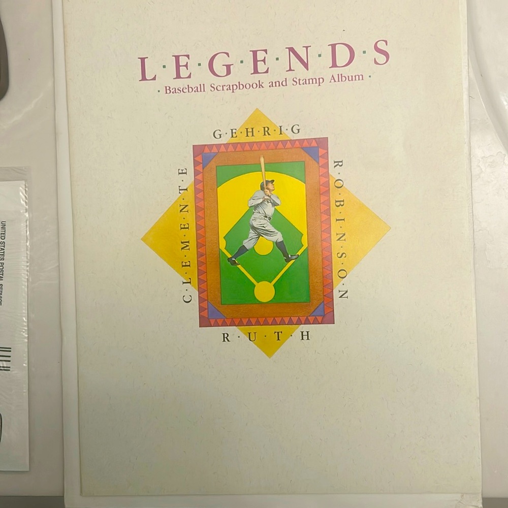 1989 legends baseball scrapbook and stamp album